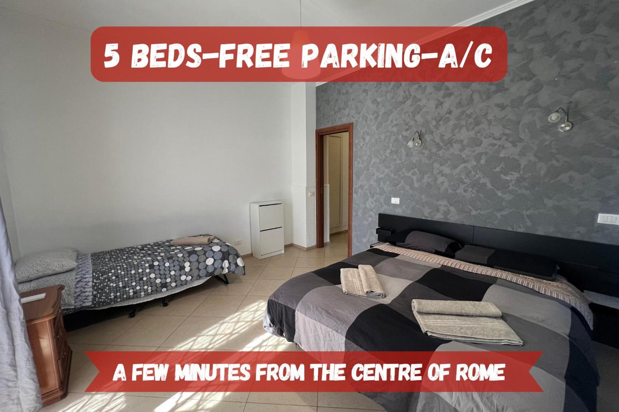 -5 Min From Bus Stop-Free Parking Rome Extérieur photo